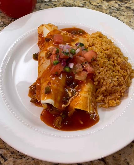 Cheesy Chicken & Black Bean Enchiladas 