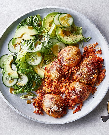 ’Nduja stuffed onions
