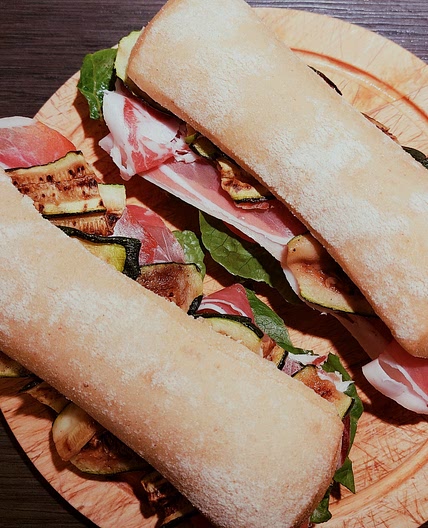 Panini - Raw ham and grilled zucchini