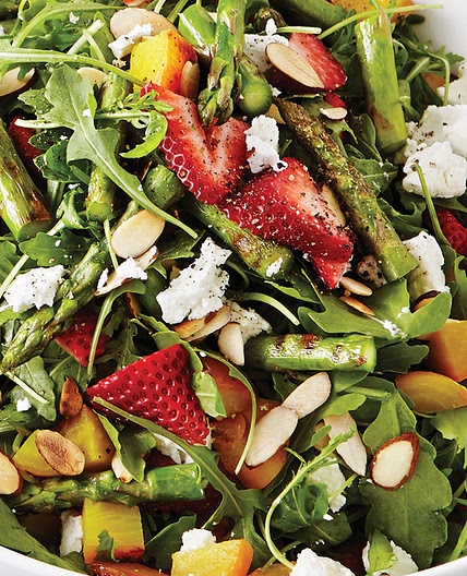The Laguna Green with Asparagus, Strawberries & Orange Tarragon Vinaigrette