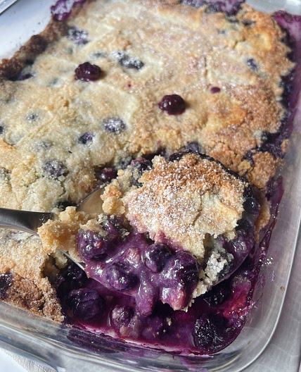 Low Sugar Lemon Blueberry Dump Cake