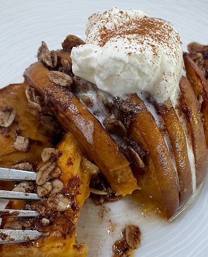 [Dairy-Free, Gluten-Free] - Hasselback Peach Pies — Bottomless Chef