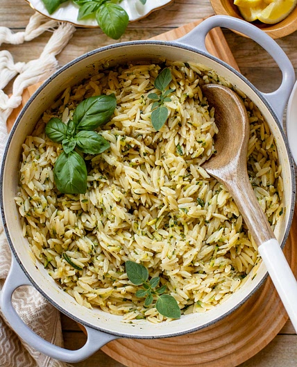 Creamy Lemon Zucchini Orzo