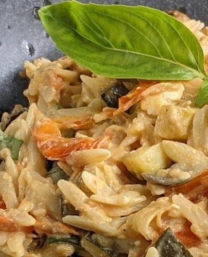 BAKED FETA AND SUMMER VEG ORZO
