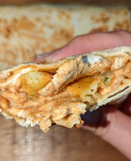 Algerian Sauce Chicken and Potato Wrap