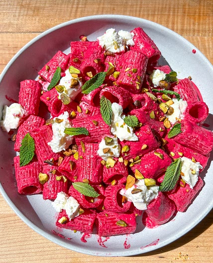 Pâtes betteraves chèvre