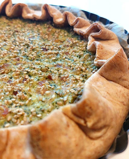 Savory pie- broccoli, bacon and ricotta