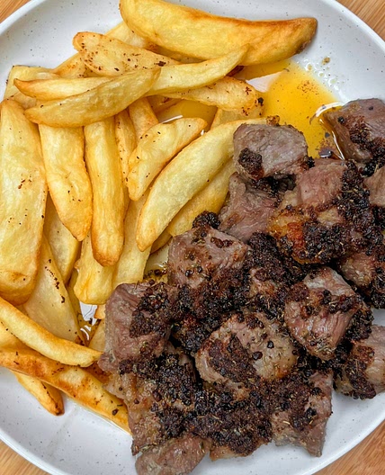 Air Fryer Cajun Garlic Butter Steak Bites