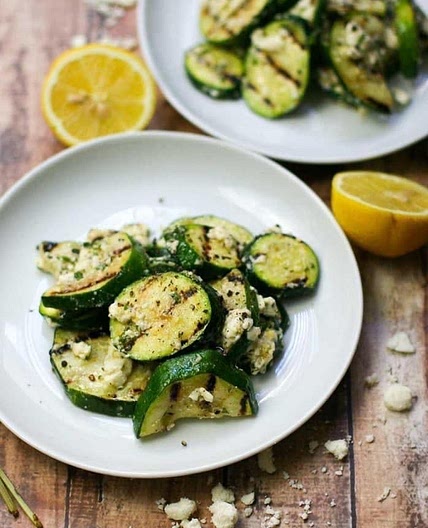 Grilled Zucchini with Lemon and Feta