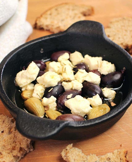 Roasted Garlic, Olives, and Feta