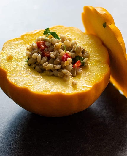 Barley stuffed squash