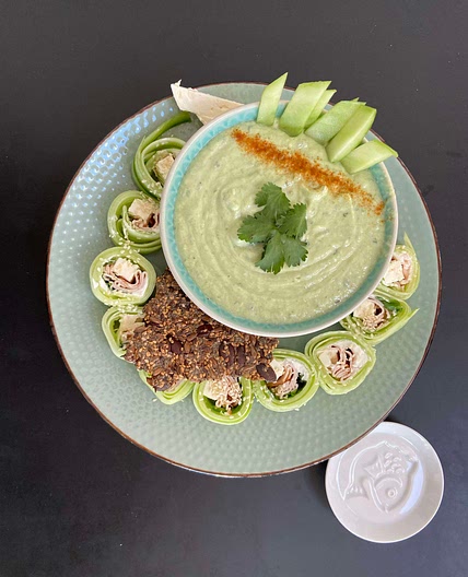 Concombre sushi soup combo