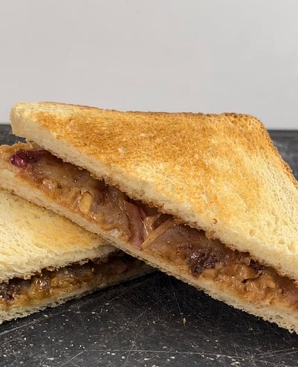 Autumn peanut butter sandwich