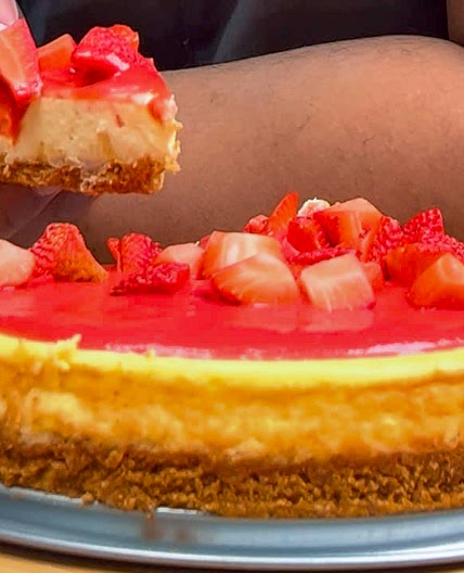 Air Fryer Strawberry Cheesecake