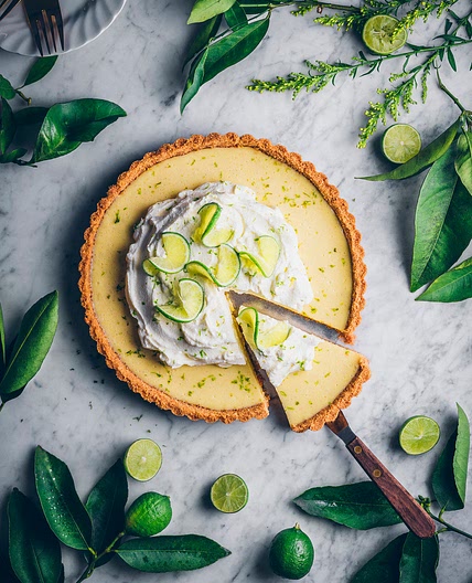 Key Lime Cardamom Tart — The Broken Bread