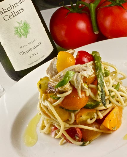 Grilled Chicken Pasta Salad with Garden Herbs and Louisiana Pecan Oil Drizzle