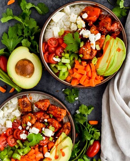 Buffalo Chicken Rice Bowl
