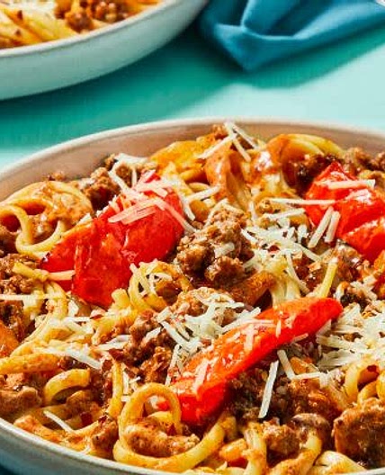Chicken Sausage & Tomato Linguine with Parmesan
