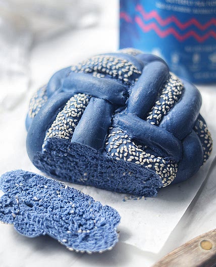 Butterfly Pea Flower Braided Bread