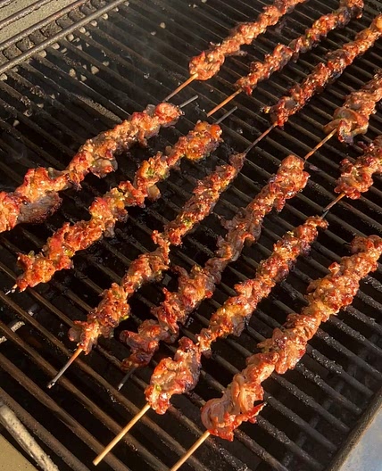 Garlic Sesame Beef Skewers