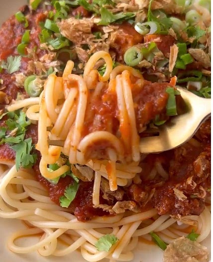 Spaghetti with an Asian twist 