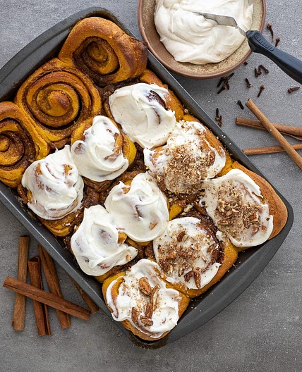 Wholegrain Pumpkin Cinnamon Rolls