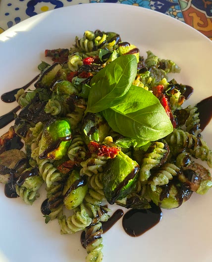 Pesto Brussel Sprout Pasta 