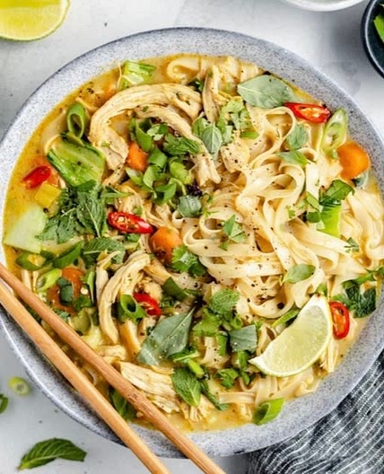Curry chicken noodle soup 
