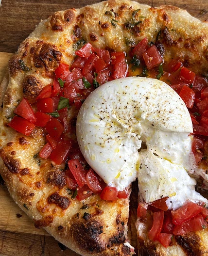 Marinated Tomato + Burrata Pizza
