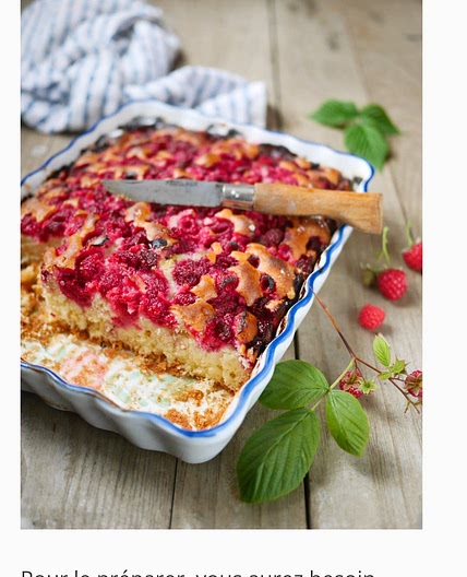 Gâteau fondant framboises