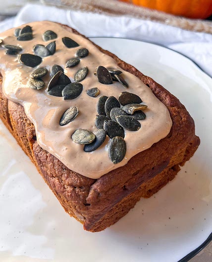 Pumpkin Bread with Peanut Butter Frosting
