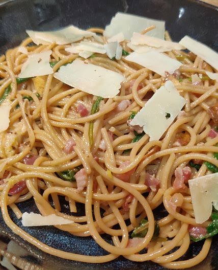 Lemon Pancetta Spaghetti