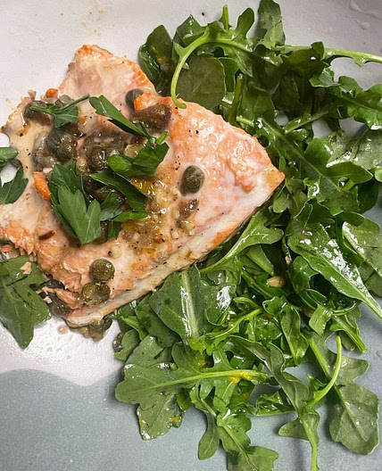 Salmon With Anchovy-Garlic Butter