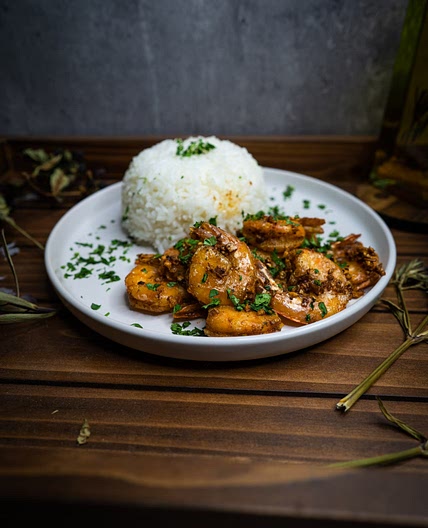 Hawaiian Inspired Garlic Shrimp