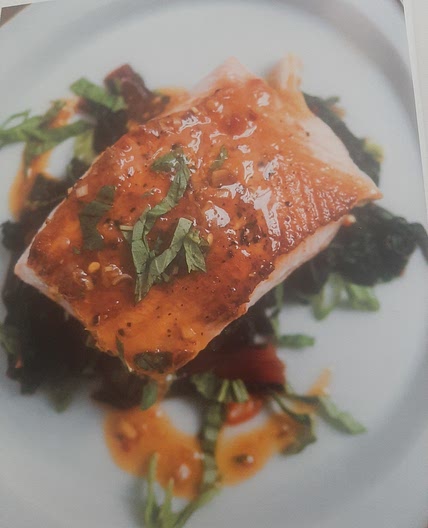 Glazed Salmon with Chili-Basil Sauce