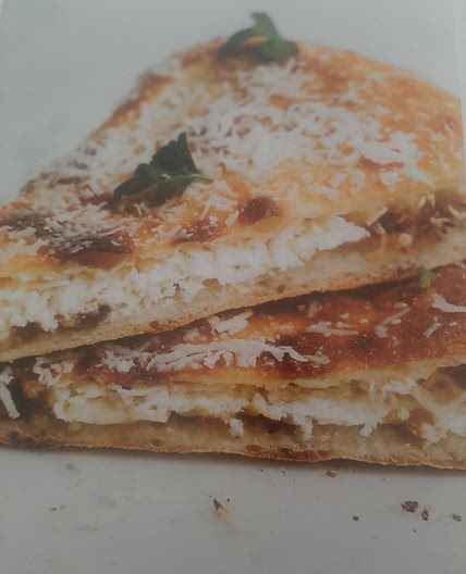 Ricotta Salata Stuffed Flatbread with Shallots