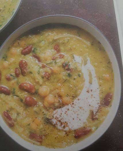 Cilantro Dill Bean and Noodle Soup