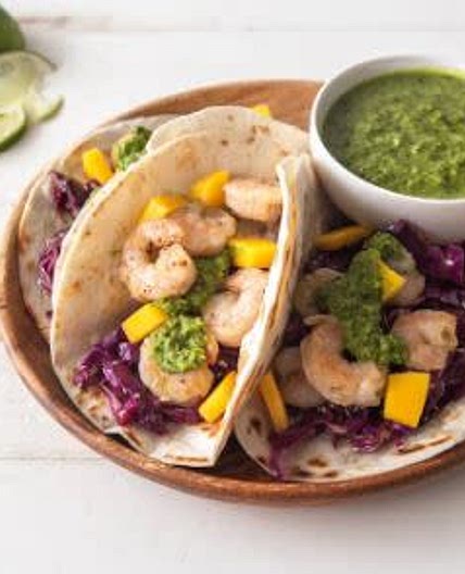 Shrimp Tacos with Asian Chimichurri