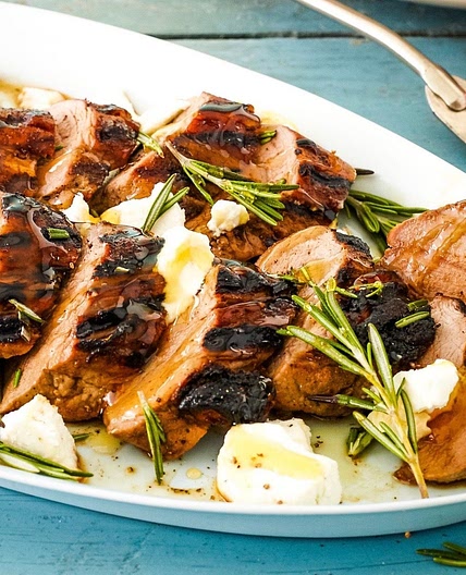 The Perfect Way To Grill Pork Tenderloin With Honey & Goat Cheese