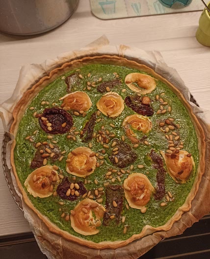 Tarte au chèvre et aux épinards