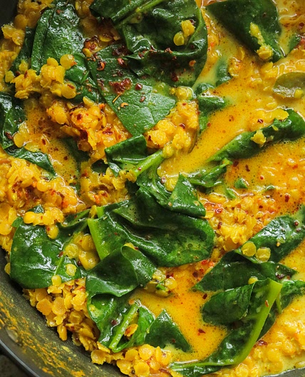 Dahl di lenticchie con spinaci(no)