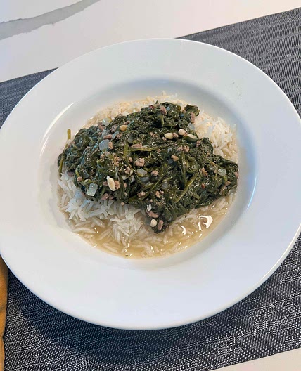 Lebanese spinach with rice