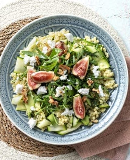 Giant Couscous, Goats Cheese and Fig Salad
With Lemon and Mint Dressing