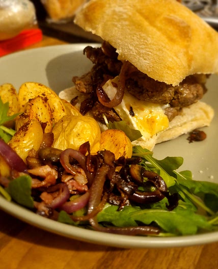 Brie Burger with Baconaise and Caramelised Onions