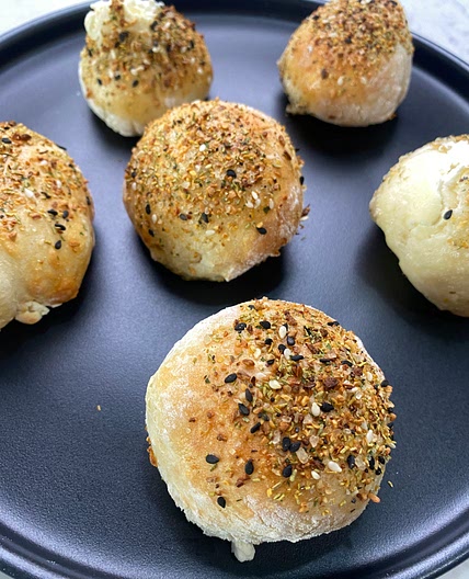 Air Fryer Everything bagel bites stuffed with cream cheese