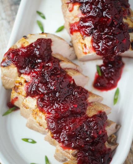 Pork Tenderloin with Cranberry Sauce (Freezer/Dairy Free/Gluten Free/Low Sodium)
