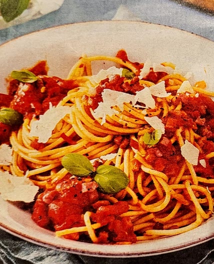 Spaghetti mit Specksoße
