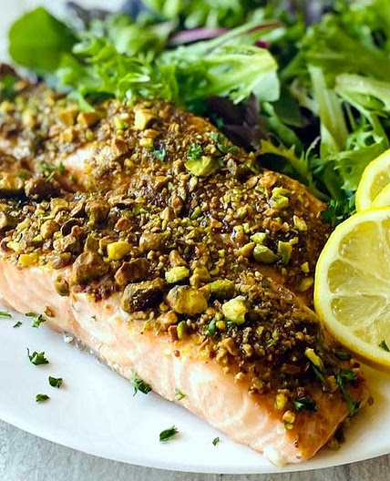 Pistachio Crusted Salmon (Dairy Free/Low Sodium/Low Carb)