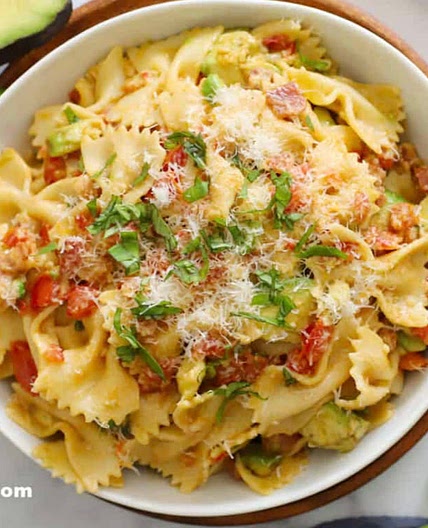 Farfalle with Roasted Sweet Corn, Bacon, and Crème Fraîche