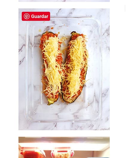 Calabacín relleno a la boloñesa